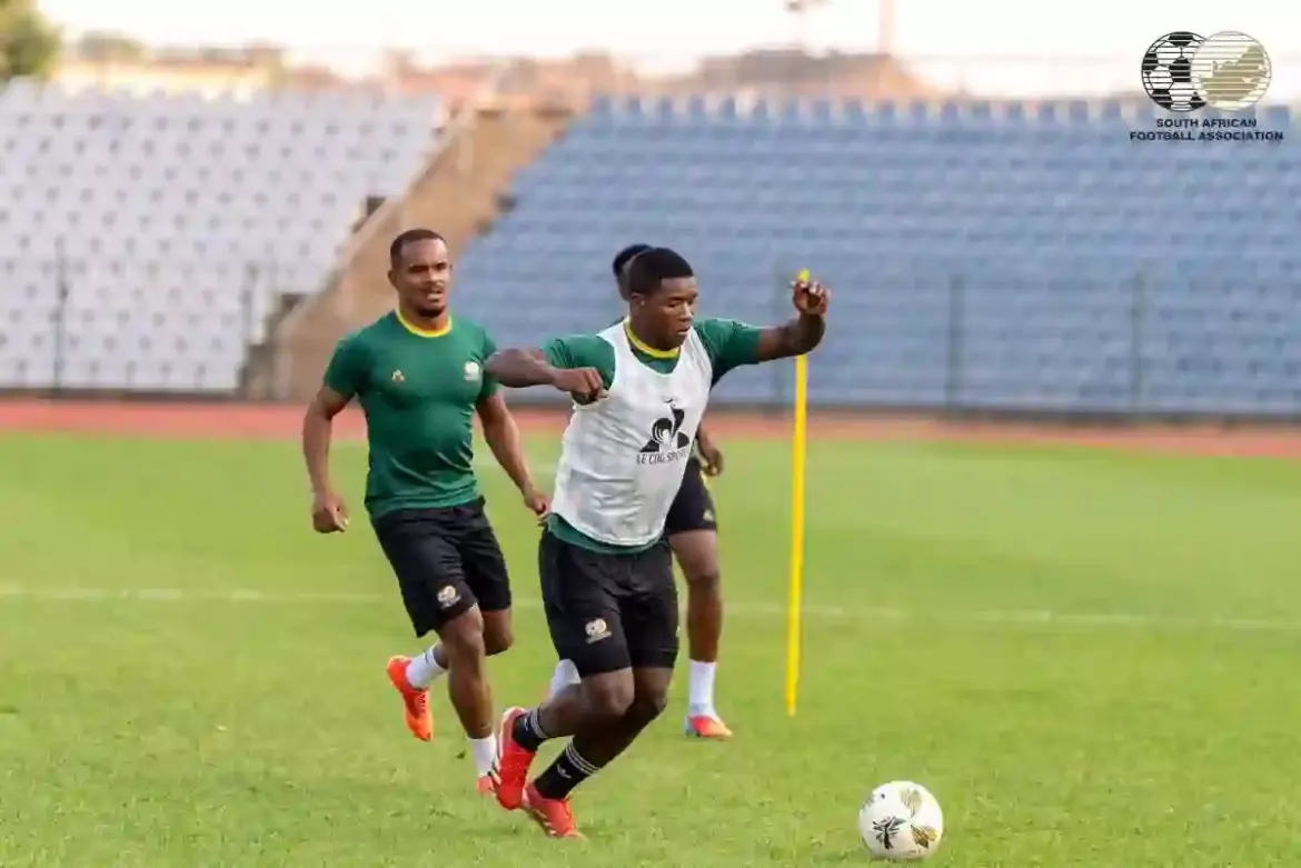 Nigeria striker Tolu Arokodare warns South Africa defender Mbekezeli Mbokazi ahead of World Cup qualifier in Bloemfontein