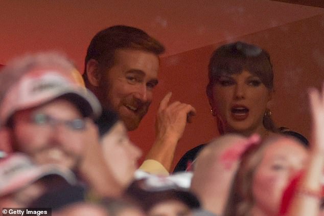 Andrew Santino Spotted Chatting with Taylor Swift at Kansas City Chiefs Game as Wedding Rumors Swirl Around Pop Star and Travis Kelce in Arrowhead Stadium