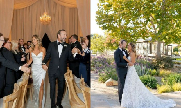 Kevin Costner’s former wife Christine Baumgartner walks down the aisle with his onetime friend Josh Connor at a peaceful ranch wedding in Santa Barbara