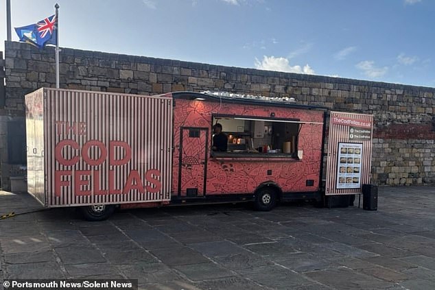 Fish and chips van sparks outrage after parking in front of Falklands War memorial in Portsmouth during wedding event 1 Fish and chips van sparks outrage after parking in front of Falklands War memorial in Portsmouth during wedding event