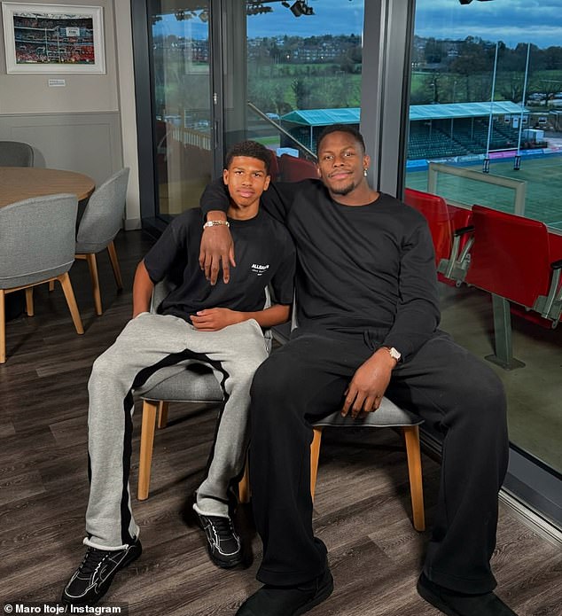 Maro Itoje proudly celebrates as his teenage cousin Andre Harriman Annous makes a stunning senior debut for Arsenal in North London 1 Maro Itoje proudly celebrates as his teenage cousin Andre Harriman Annous makes a stunning senior debut for Arsenal in North London