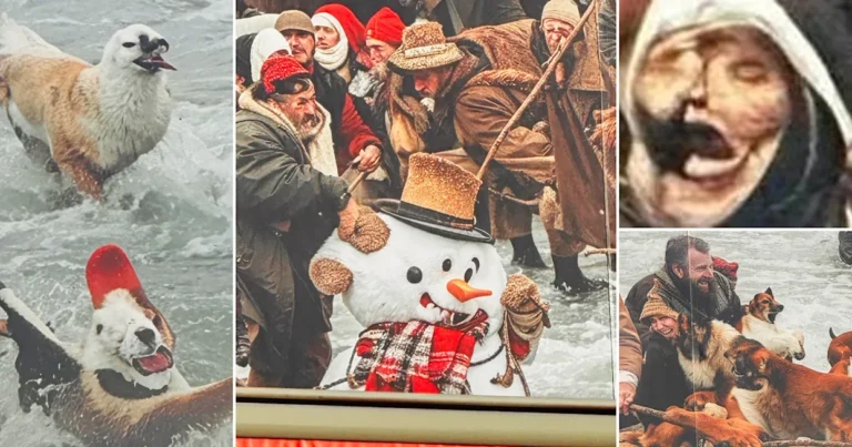 AI-generated Christmas mural