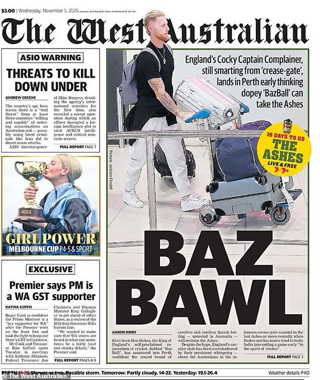 Ben Stokes Arrives in Perth as Australian Newspapers Revive Crease Gate Controversy From 2023 Ashes Series 1 Ben Stokes Arrives in Perth as Australian Newspapers Revive Crease Gate Controversy From 2023 Ashes Series