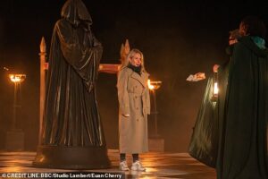 Lucy Beaumont expresses fury after Alan Carr Cat Burns and Jonathan Ross betray her and vote her out of Celebrity Traitors at Ardross Castle in Scotland