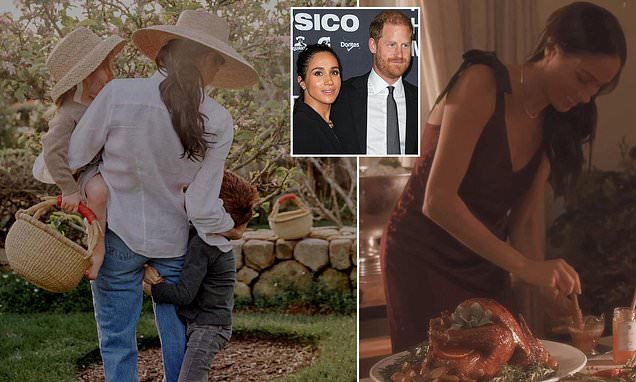 Meghan Markle shares intimate Thanksgiving cooking moment with fans as she seasons turkey in Montecito California