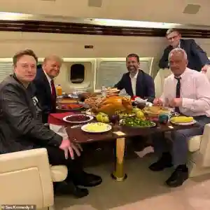 RFK Jr Shares Edited Thanksgiving Photo with President Trump Elon Musk and Don Jr on Air Force One in Washington