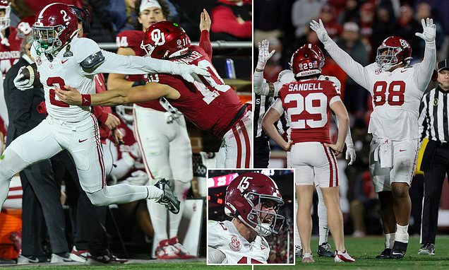 Alabama Crimson Tide Edges Out Oklahoma Sooners in Sloppy 34-24 Victory to Secure Rose Bowl Trip in College Football Playoff