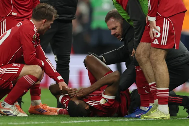 Alexander Isak collapses after scoring his second Premier League goal in Liverpool as fans worry about potential injury setback