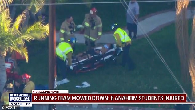 Anaheim Police Investigate Car That Struck Eight High School Track Students While Waiting at Intersection