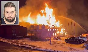 Bryce Campbell allegedly makes disturbing jokes about burning the historic Lutsen Resort Lodge before the lakeside landmark is destroyed in Minnesota