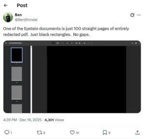 DOJ Epstein files spark public outrage over heavy redactions