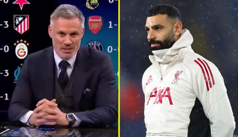 Jamie Carragher and Mohamed Salah