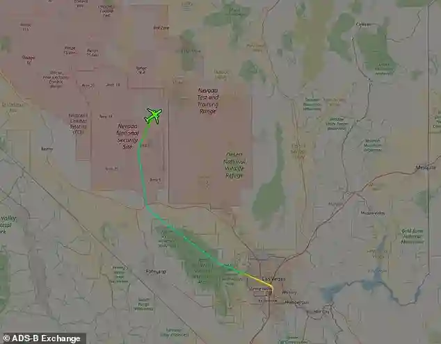 Janet Air Force jet lands at Area 51 in Nevada as secretive flights continue to transport military personnel and contractors to classified facilities