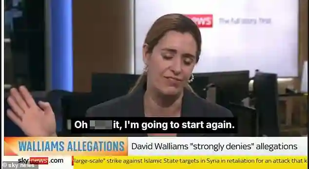Sky News reporter accidentally swears on live breakfast show while discussing David Walliams harassment claims in the United Kingdom