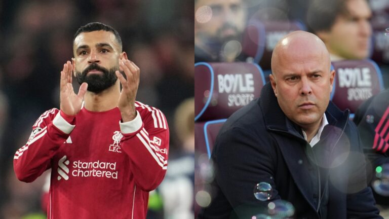 Mohamed Salah and Arne Slot