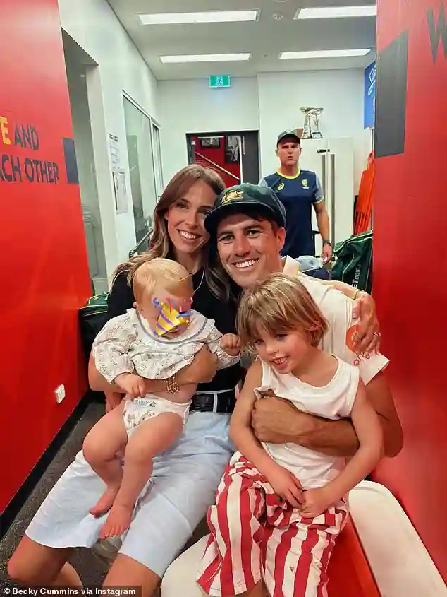 Pat Cummins celebrates Ashes victory with family on pitch after Australia secures nervy win over England at Adelaide Oval