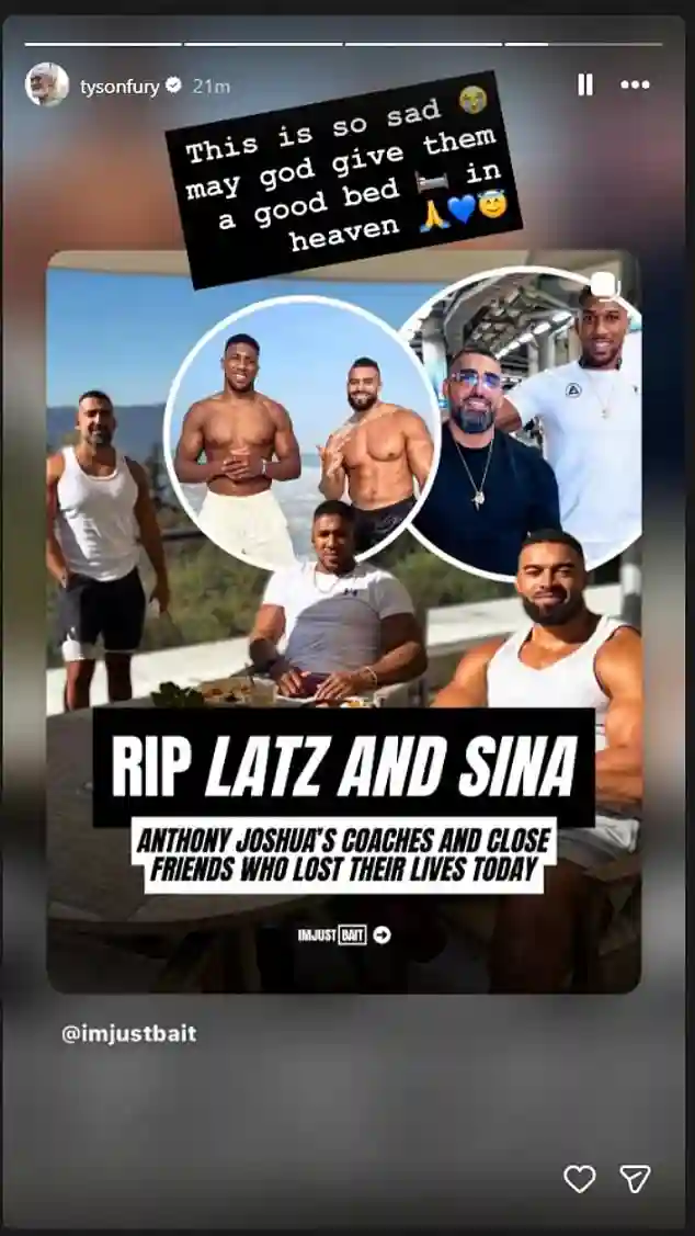 Tyson Fury Pays Heartfelt Tribute to Kevin Latif Ayodele and Sina Ghami After Deadly Car Accident Involving Anthony Joshua in Nigeria