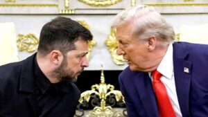 Volodymyr Zelensky and Donald Trump