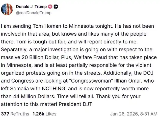 Trump Sends Border Czar Tom Homan to Minnesota as Protests Grow in Minneapolis After Federal Agents Kill ICU Nurse Alex Pretti