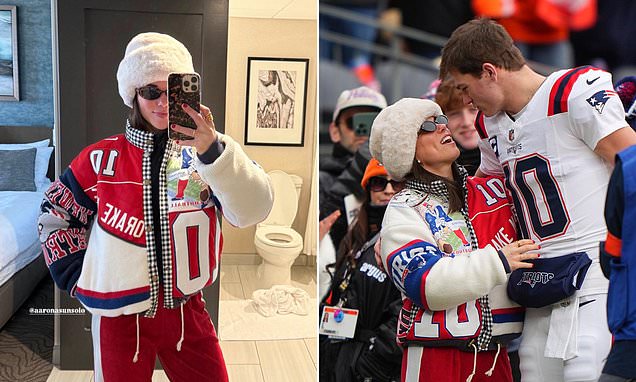Ann Michael Maye turns heads with viral fashion statement while supporting quarterback husband Drake Maye in Mile High Stadium