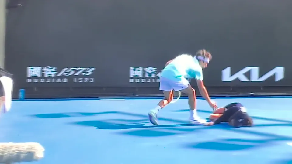 Ball Kid Collapses During Australian Open Qualifying as Luca van Assche Battles Moez Echargui at Melbourne Park