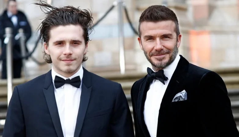 Brooklyn Beckham and David Beckham