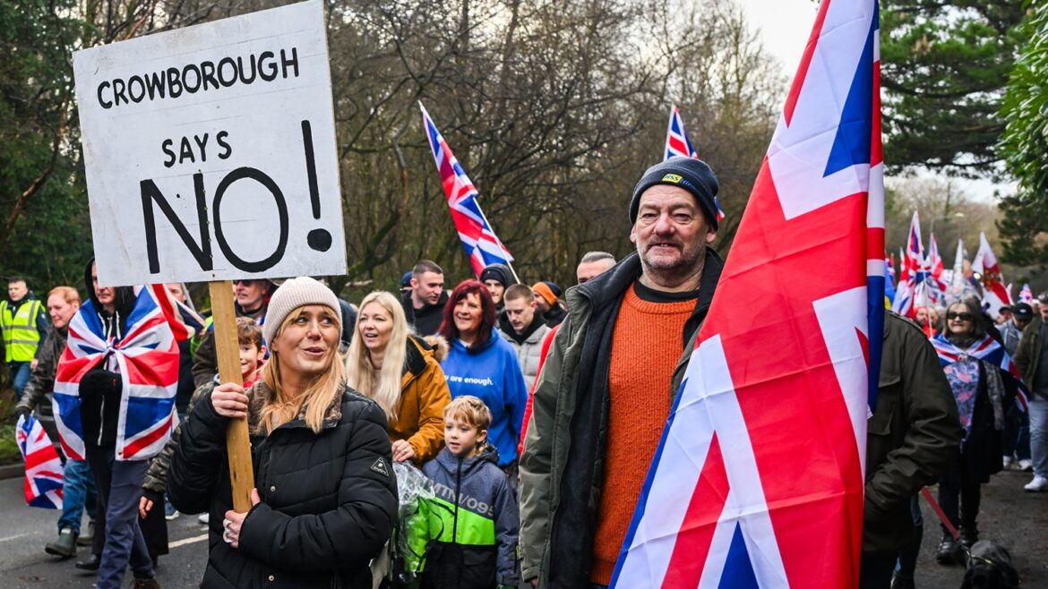 Crowborough Residents Protest as Home Office Moves Hundreds of Male Asylum Seekers into Former Military Barracks in East Sussex