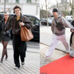 Cruz and Romeo Beckham with their girlfriends