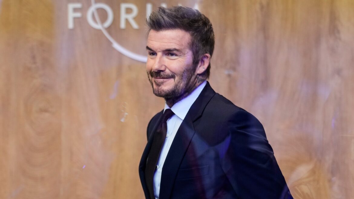 David Beckham avoids questions from reporters about Brooklyn Beckham’s explosive family statement while attending World Economic Forum in Davos
