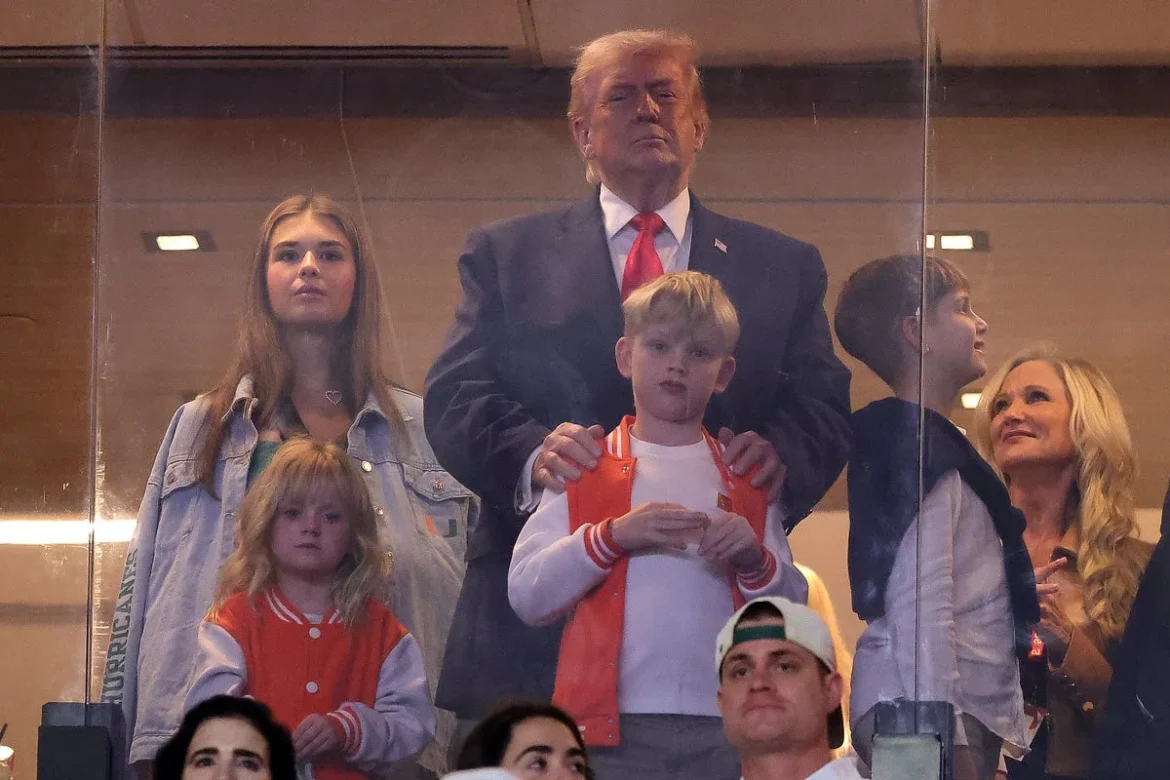 Donald Trump Cheers on College Football Playoff Final with Family and Political Allies at Hard Rock Stadium in Miami