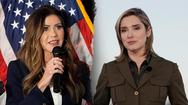 Kristi Noem, left, and Margaret Brennan