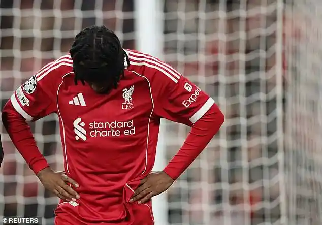 Liverpool suffers early defensive blow as Jeremie Frimpong pulls hamstring and exits Champions League match against Qarabag