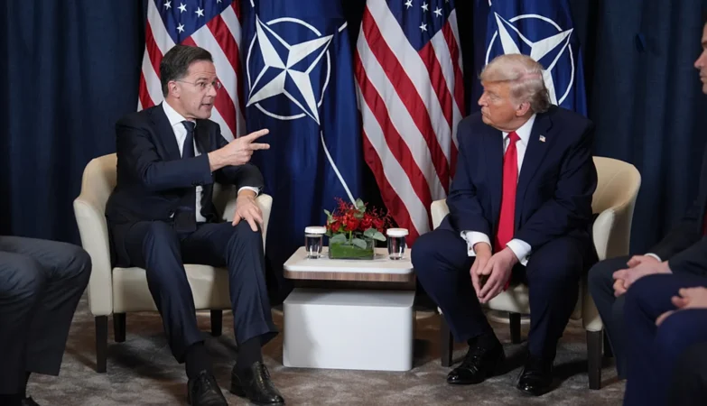 Mark Rutte and Donald Trump