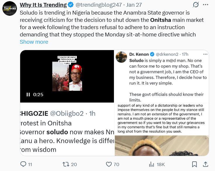 SOLUDO UNDER FIRE: Onitsha in Turmoil as Traders Block Niger Bridge Over Market Shutdown