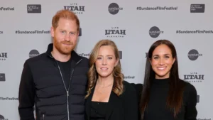 Prince Harry and Meghan Markle at the premiere Cookie Queens