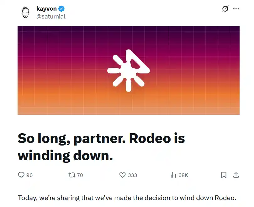 Rodeo announces closure of social NFT marketplace as platform struggles to scale in the US amid ongoing market downturn