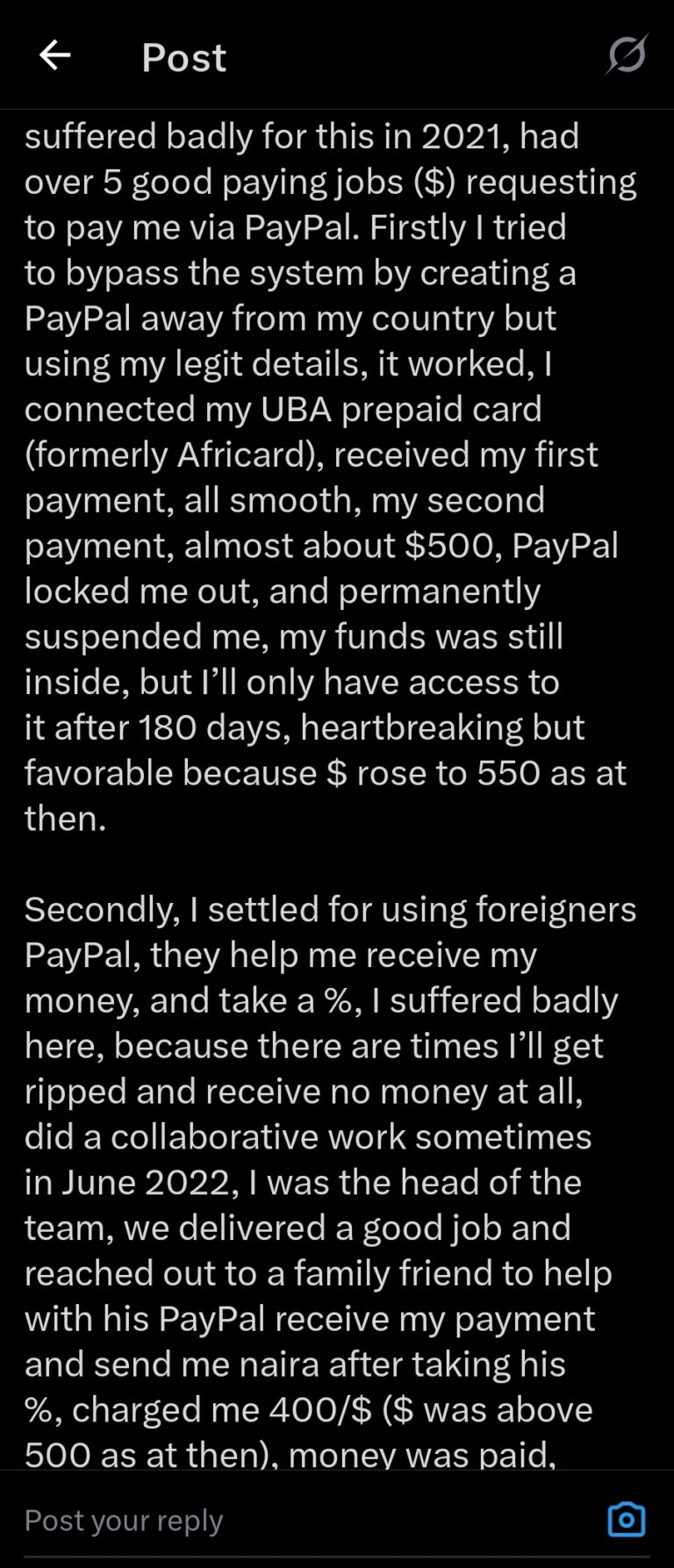Nigerians reject paypal