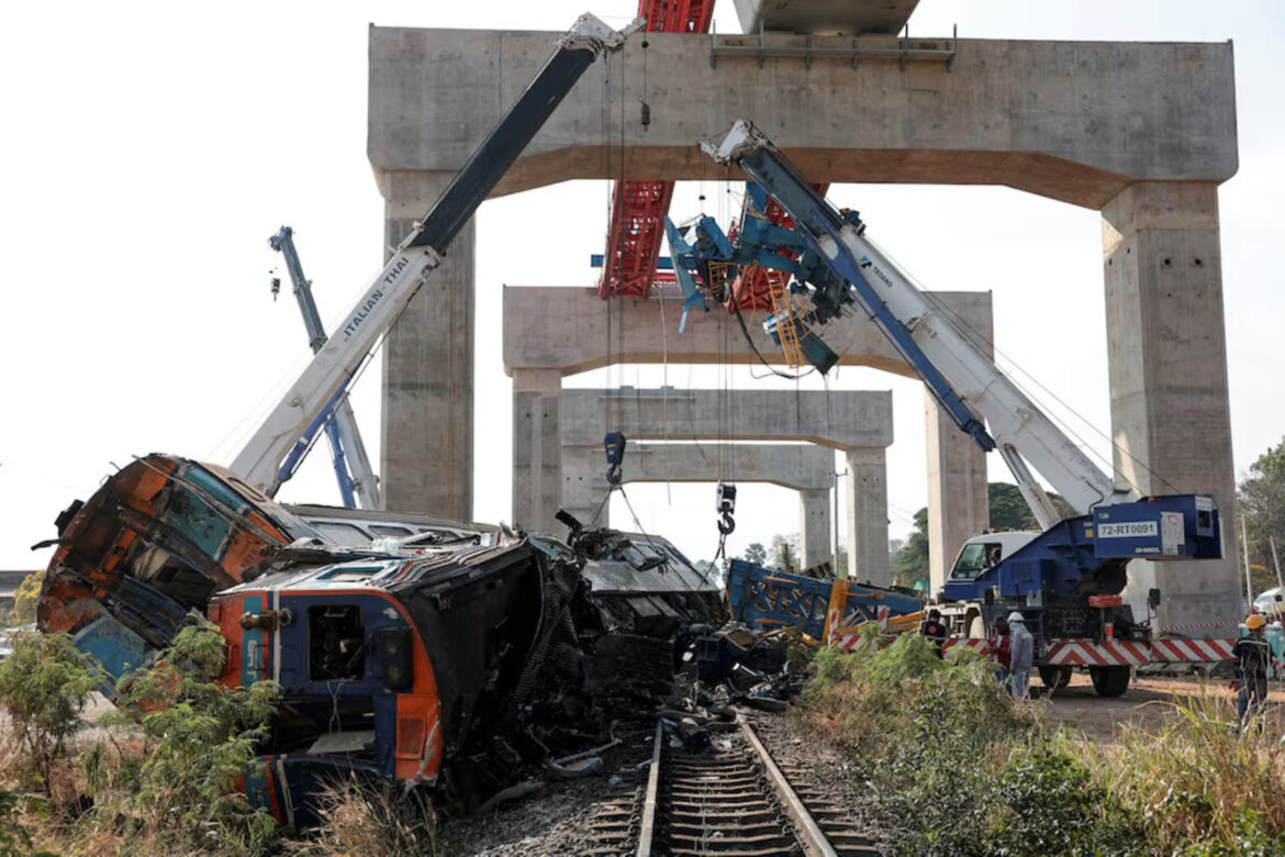 Crane Collapses Onto Moving Train Killing at Least 25 Passengers and Injuring Dozens in Nakhon Ratchasima Thailand