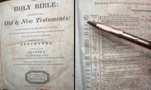 The centuries-old Bible