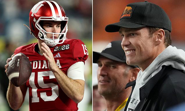 Tom Brady Watches Potential Raiders No 1 Draft Pick Fernando Mendoza Alongside Mark Davis at College Football Playoff Championship in Miami