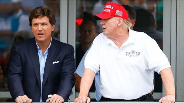Tucker Carlson and Donald Trump