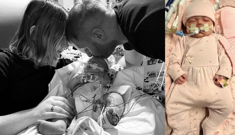 Victoria and Thomas Gillibrand with their baby daughter, Pippa