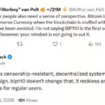 Blockstream CEO Adam Back warns that Bitcoin Improvement Proposal 110 could harm network credibility amid debate over Ordinals spam on the Bitcoin blockchain