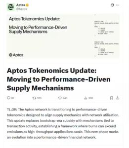 Aptos Foundation proposes sweeping tokenomics overhaul to reduce APT supply and tie emissions to network activity