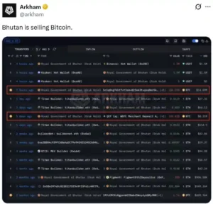 Bhutan sells over 22 million dollars of Bitcoin as the Himalayan nation struggles with rising mining costs and falling cryptocurrency prices