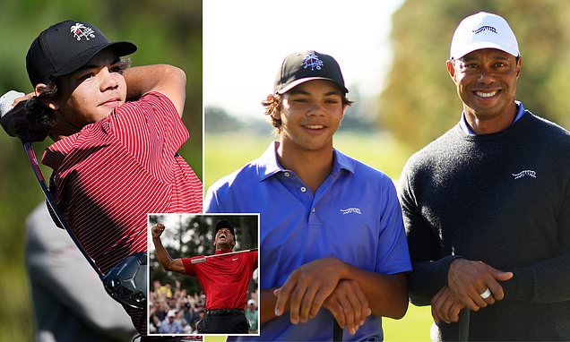 Charlie Woods and Tiger Woods