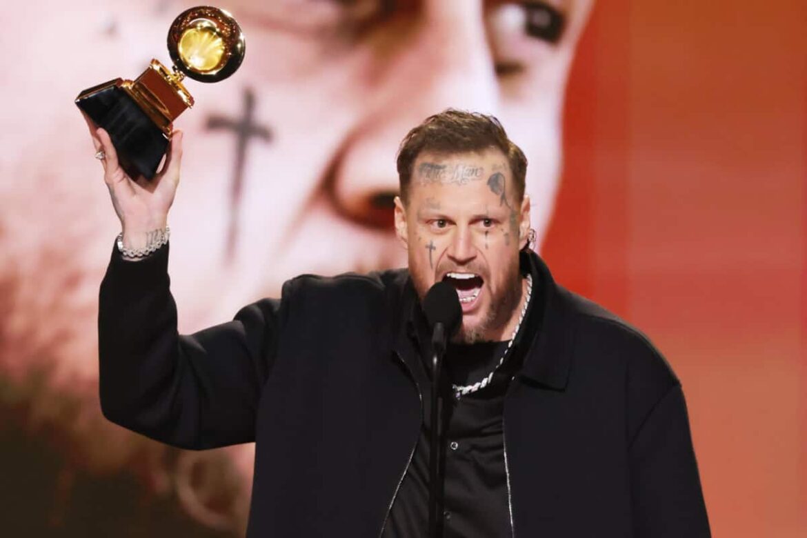Jelly Roll sparks social media outrage after thanking Jesus in emotional Grammy acceptance speech in Los Angeles