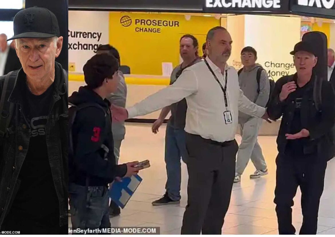 Tennis legend John McEnroe lashes out at persistent teenage fan while leaving Melbourne Airport after Australian Open commentary duties