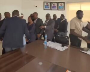Omoyele Sowore Confronts Minister Dave Umahi Inside Nigeria Police Force Headquarters Over Detained Woman in Abuja