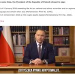 Poland’s President Karol Nawrocki Vetoes Second Crypto Law Leaving Domestic Exchanges in Regulatory Limbo Ahead of EU MiCA Deadline